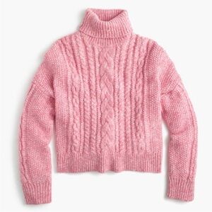J.Crew Collection cropped cable turtleneck sweate